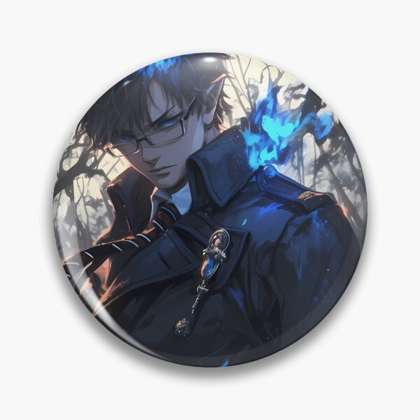 Item preview, Yukio Okumura Blue Exorcist Solemn Anime Blue Flame Forest Quiet Strength designed and sold by Tokyonomad.