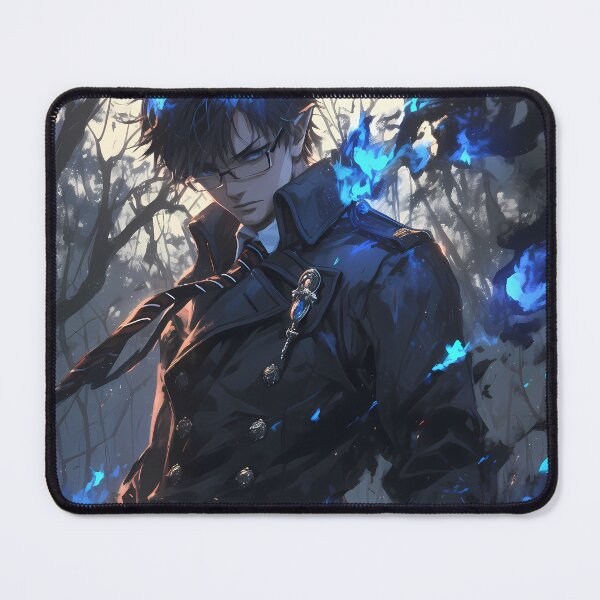 Item preview, Yukio Okumura Blue Exorcist Solemn Anime Blue Flame Forest Quiet Strength designed and sold by Tokyonomad.