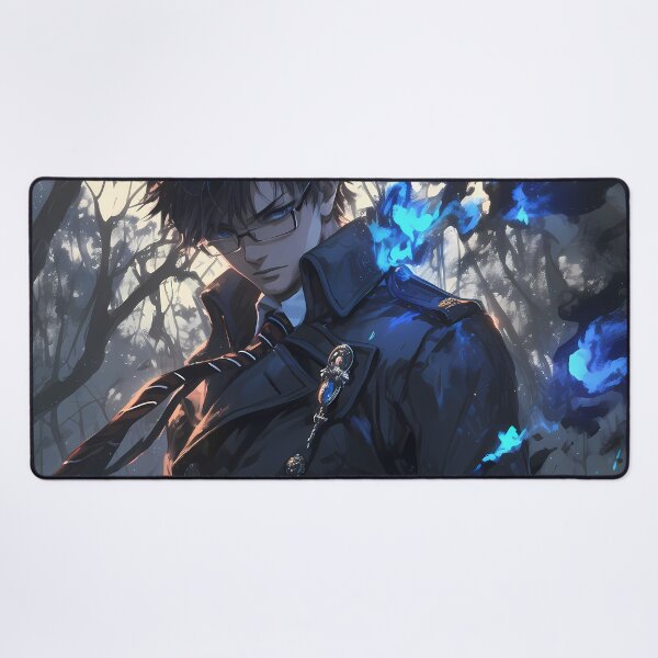 Item preview, Yukio Okumura Blue Exorcist Solemn Anime Blue Flame Forest Quiet Strength designed and sold by Tokyonomad.