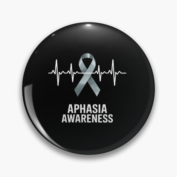 Item preview, Gray Ribbon Heart Beat Aphasia Awareness Month June designed and sold by KonopikaaArt.