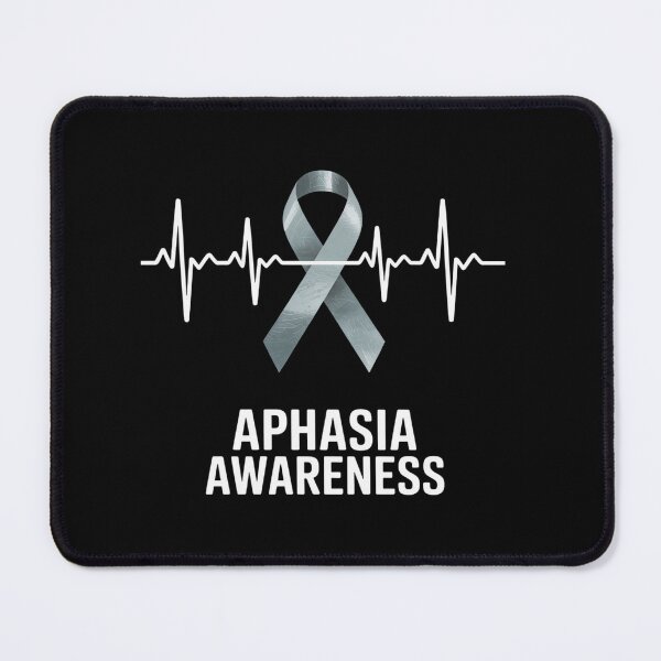 Item preview, Gray Ribbon Heart Beat Aphasia Awareness Month June designed and sold by KonopikaaArt.
