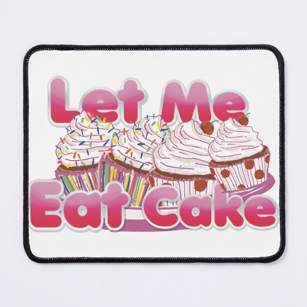 Item preview, cupcake day small cake in red polka dot with butter cream frosting  sprinkles and a cherry let me eat cake  designed and sold by empressbat merch.