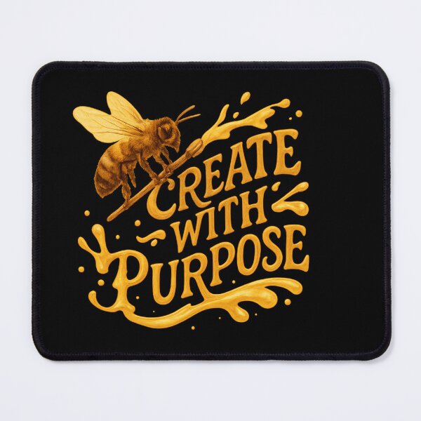 Item preview, Bee Painting “Create With Purpose” - Golden Honey Typography designed and sold by MKreative Studio.