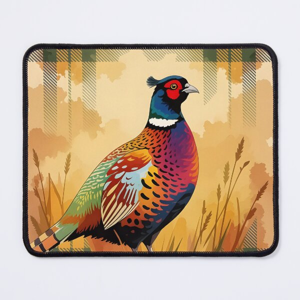 Item preview, Common pheasant on tartan background dissolving into gentle gradients. designed and sold by Ponted.