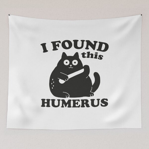 Item preview, I Found This Humerus Cat Black designed and sold by NQArtist.