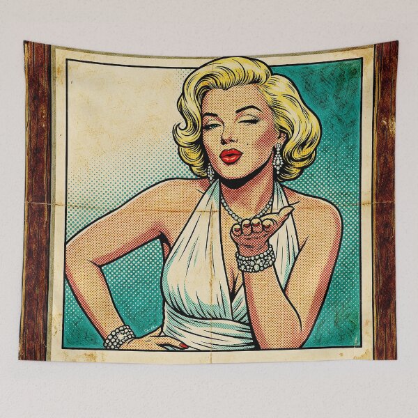 Item preview, Marilyn Monroe Retro Pop Art – Vintage Comic Style Blow Kiss designed and sold by Hen-C-Art.
