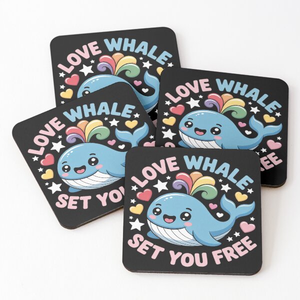 Item preview, Cute Rainbow Pride Colored Whale Pun Love Whale Set You Free designed and sold by Dolostope.