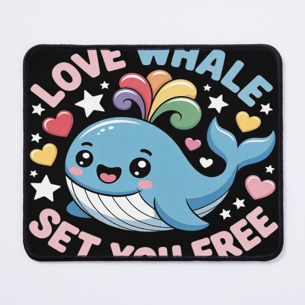 Item preview, Cute Rainbow Pride Colored Whale Pun Love Whale Set You Free designed and sold by Dolostope.