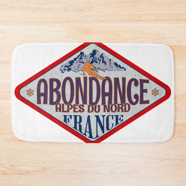 Aperçu de l'œuvre Abondance, Alpes du Nord, France, création d'un badge de ski vintage créée et vendue par Wanderful-roads.