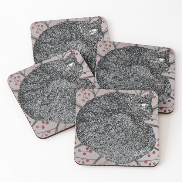 Item preview, Gray cat Nobel, minimalist collage designed and sold by Dormitria.