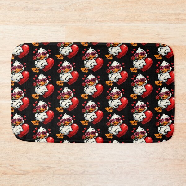 Item preview, Flirty Valentine Duck With Heart Glasses And Rose designed and sold by TeeTimeTreasure.
