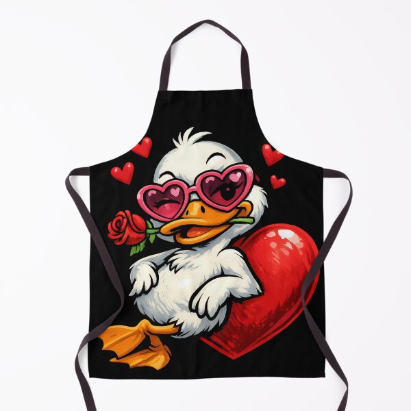 Item preview, Flirty Valentine Duck With Heart Glasses And Rose designed and sold by TeeTimeTreasure.
