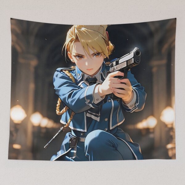 Item preview, Riza Hawkeye Fullmetal Alchemist Anime Commanding Combat Hall Scene designed and sold by Tokyonomad.