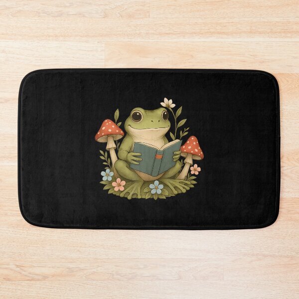 Item preview, Frog Cottagecore Aesthetic Cute Frog Reading Book Floral designed and sold by RylynKaub86.