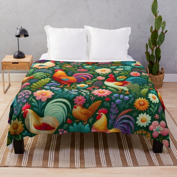 Item preview, Colorful Roosters and Flowers designed and sold by purplesensation.