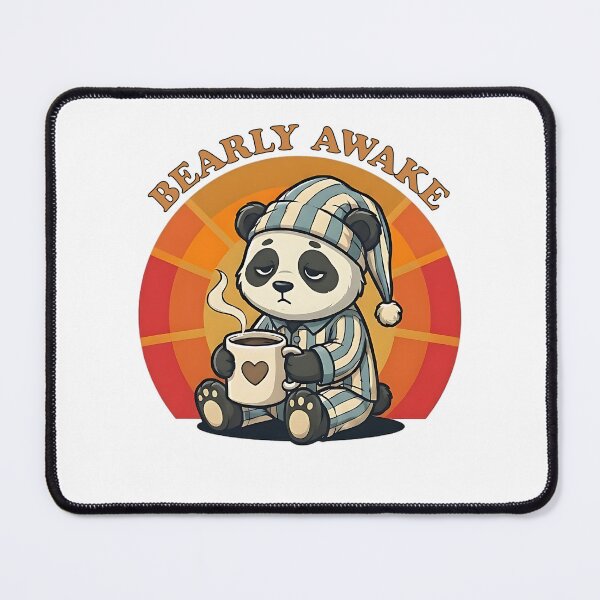 Item preview, Bearly Awake - Cute Panda Morning Coffee Pun designed and sold by brandByLea.