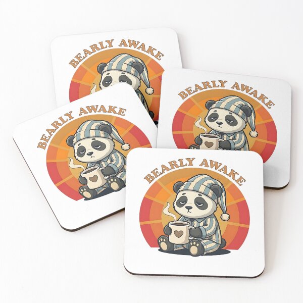 Item preview, Bearly Awake - Cute Panda Morning Coffee Pun designed and sold by brandByLea.