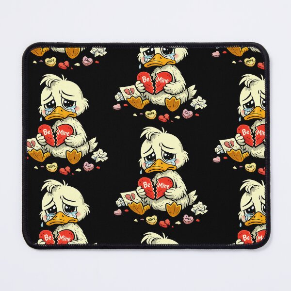 Item preview, Heartbroken Valentine Duck Holding Broken Be Mine Heart designed and sold by TeeTimeTreasure.