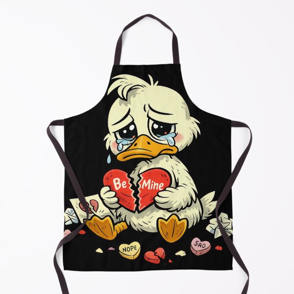 Item preview, Heartbroken Valentine Duck Holding Broken Be Mine Heart designed and sold by TeeTimeTreasure.