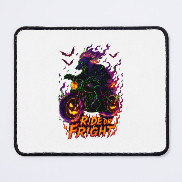 Item preview, Halloween Ghost Rider Greyhound – Neon Anime Biker Pumpkin Flames  designed and sold by thalloathiew.