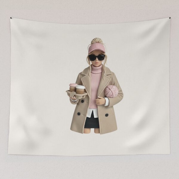 Item preview, Cozy Vibes Only Girl Illustration – Aesthetic Coffee Lover Fashion Art designed and sold by Raslanity.