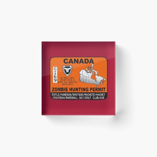 Item preview, Zombie Hunting Permit Canada designed and sold by GritNemesis.