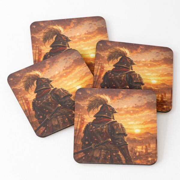 Item preview, Samurai at Sunset – Warrior of the Burning Horizon | 森の灯りシリーズ designed and sold by Mori-no-Akari.