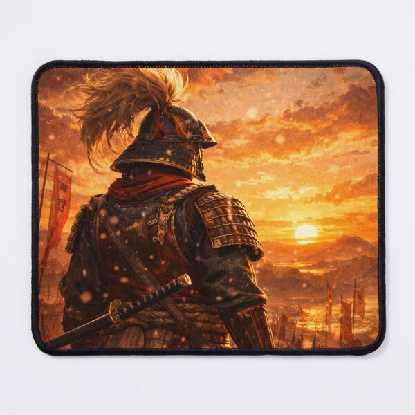 Item preview, Samurai at Sunset – Warrior of the Burning Horizon | 森の灯りシリーズ designed and sold by Mori-no-Akari.