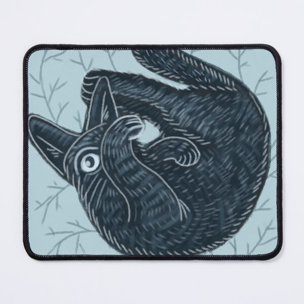 Item preview, Black kitten on a blue background designed and sold by Dormitria.