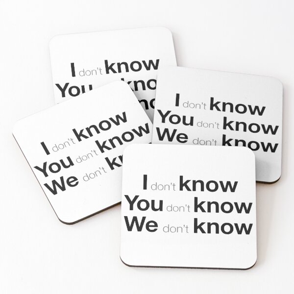 Item preview, I Don’t Know / You Don’t Know / We Don’t Know – Typographic Illusion Series 001 designed and sold by What the fun.