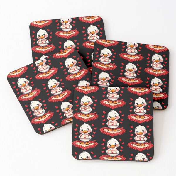 Item preview, Cute Be Mine Valentine Duck Illustration designed and sold by TeeTimeTreasure.