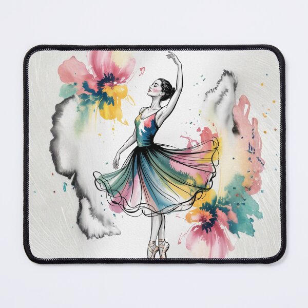 Item preview, Floral Watercolor Ballerina: Blooming Ballet Dancer Line Art, Pastel Flower Dance Gift designed and sold by FusiTink.