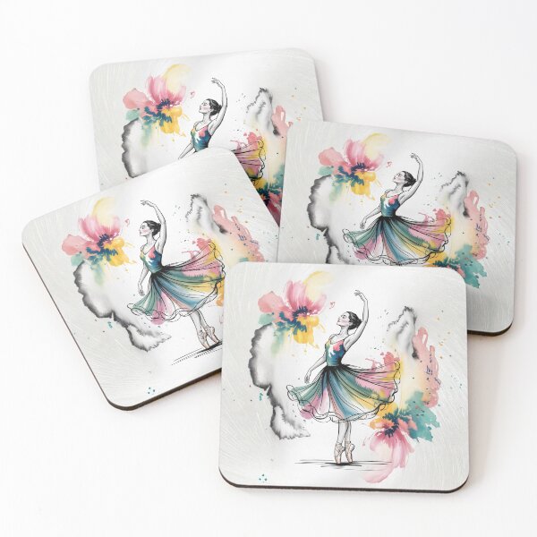 Item preview, Floral Watercolor Ballerina: Blooming Ballet Dancer Line Art, Pastel Flower Dance Gift designed and sold by FusiTink.