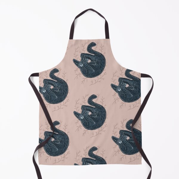 Item preview, Black kitten on a pink background, hand-drawn designed and sold by Dormitria.