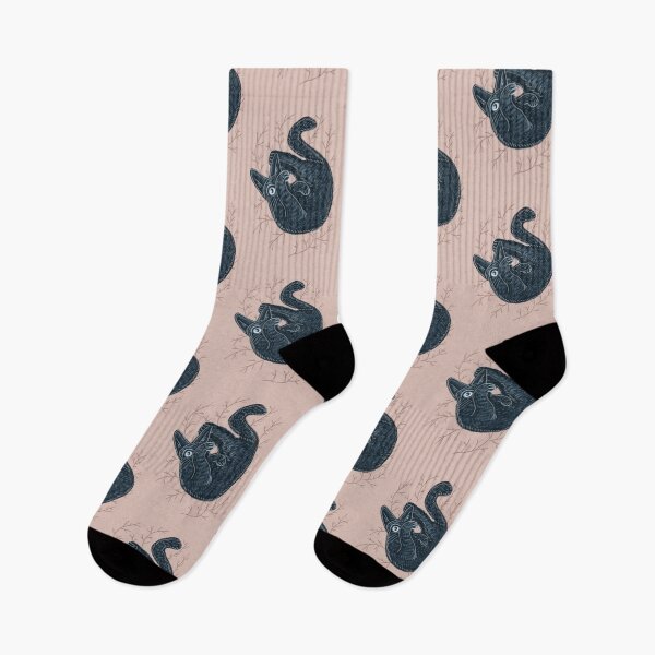 Item preview, Black kitten on a pink background, hand-drawn designed and sold by Dormitria.