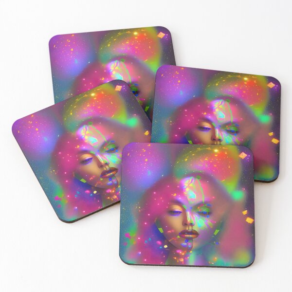 Item preview, Cosmic Emotions – Abstract neon portrait full of color and energy designed and sold by The-Art-End.