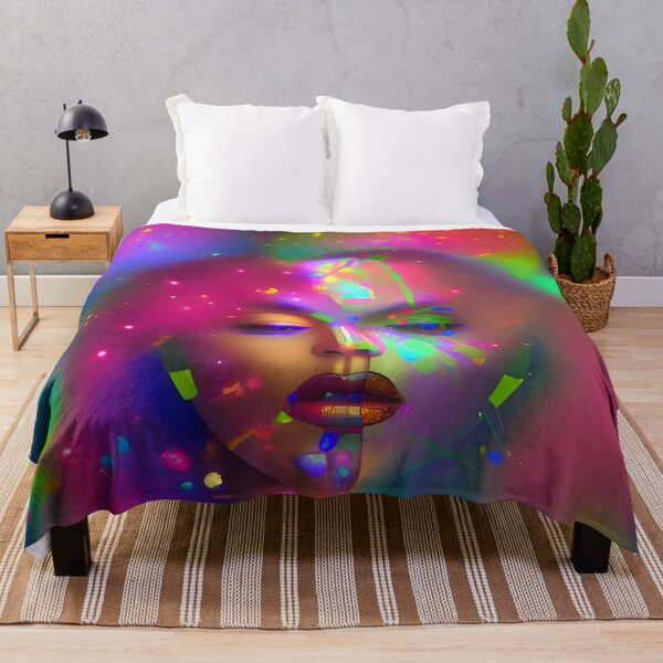Item preview, Cosmic Emotions – Abstract neon portrait full of color and energy designed and sold by The-Art-End.