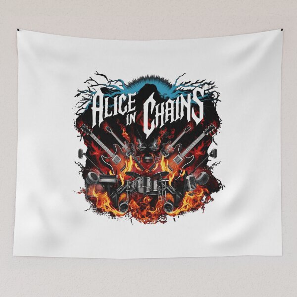 Item preview, Alice In Chains Flaming Grunge Emblem designed and sold by Anthonedd.