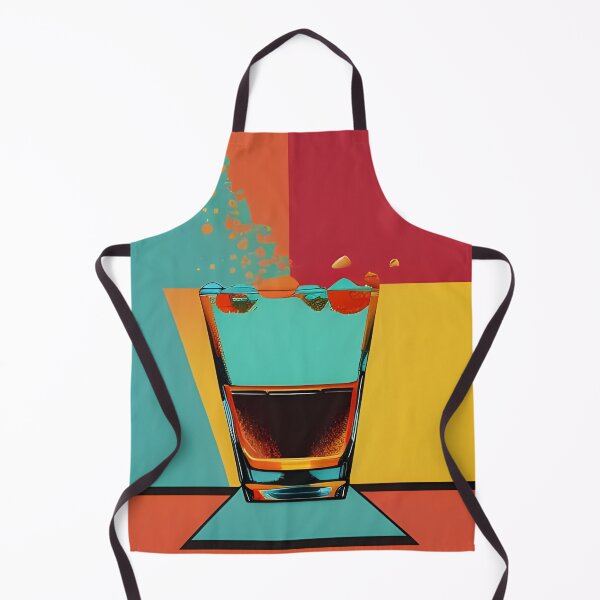 Item preview, Modern Drink Geometry – Abstract glass still life in bold colors designed and sold by The-Art-End.