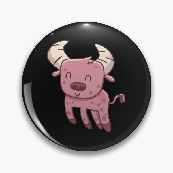 Item preview, Cute Kawaii Pink Ox - Taurus Zodiac Bull  designed and sold by funkyartworm.