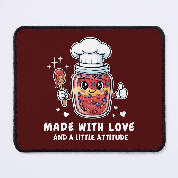 Item preview, Made With Love and a Little Attitude – Cute Jam Jar Chef designed and sold by Spreading Smile.