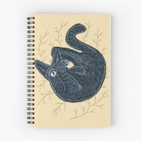 Item preview, Black kitten on a yellow background, hand-drawn, cat collection designed and sold by Dormitria.