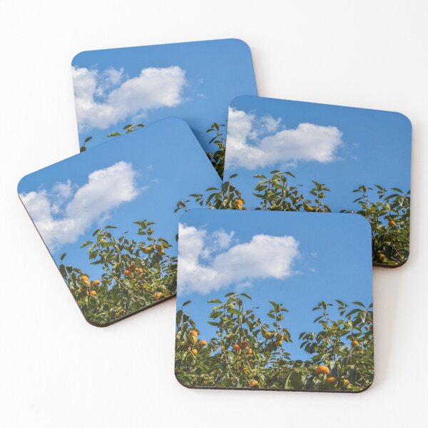 Item preview, Autumn Harvest: Persimmons Under the Deep Blue Sky designed and sold by SUUtudio.
