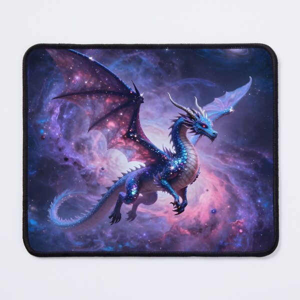 Item preview, A dragon in a galaxy full of vibrant nebulae designed and sold by Marcu Ioachim.