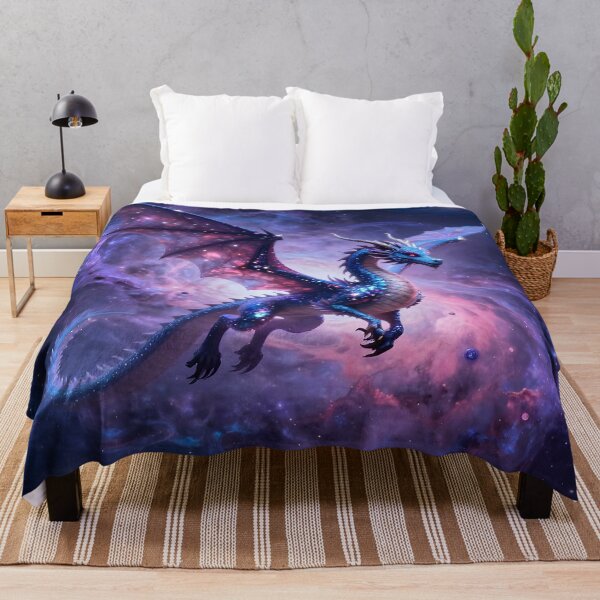 Item preview, A dragon in a galaxy full of vibrant nebulae designed and sold by Marcu Ioachim.