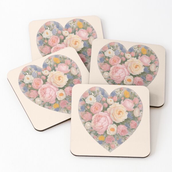 Item preview,  "Floral Heart: Delicate and Colorful Blossom Composition" designed and sold by Artisticanvas.