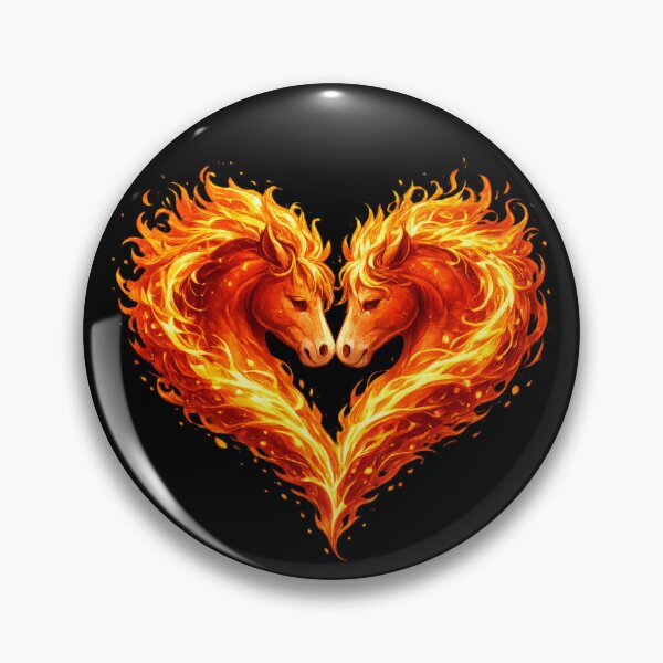 Item preview, Fiery Horses Heart – Year of the Horse Zodiac Love designed and sold by PunchDrop.