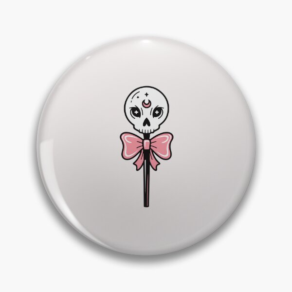 Item preview, Cute Skull Lollipop - Pastel Goth Pink Bow Art designed and sold by minki-graphics.