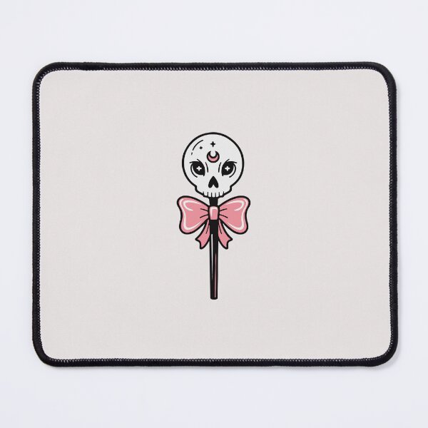Item preview, Cute Skull Lollipop - Pastel Goth Pink Bow Art designed and sold by minki-graphics.