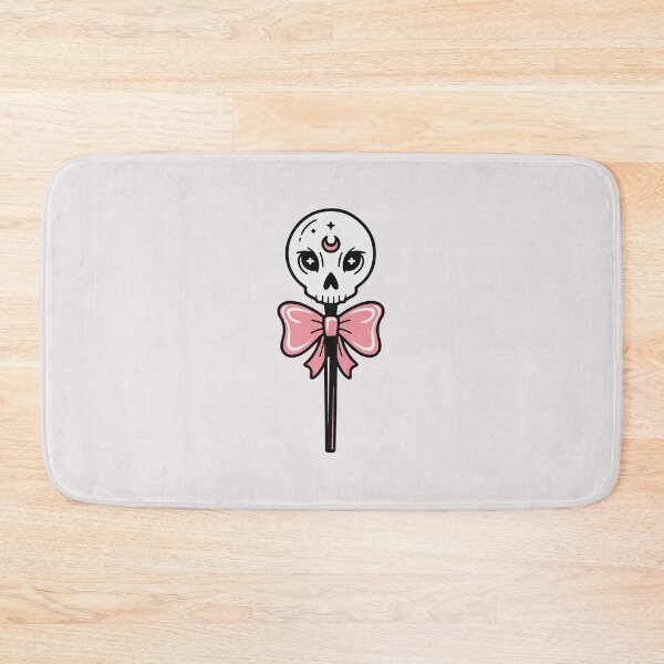 Item preview, Cute Skull Lollipop - Pastel Goth Pink Bow Art designed and sold by minki-graphics.